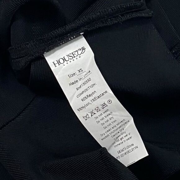 HOUSE OF CB Crop Top Off Shoulder Bandage Flare Slit Sleeves Black Size XS - Picture 8 of 10